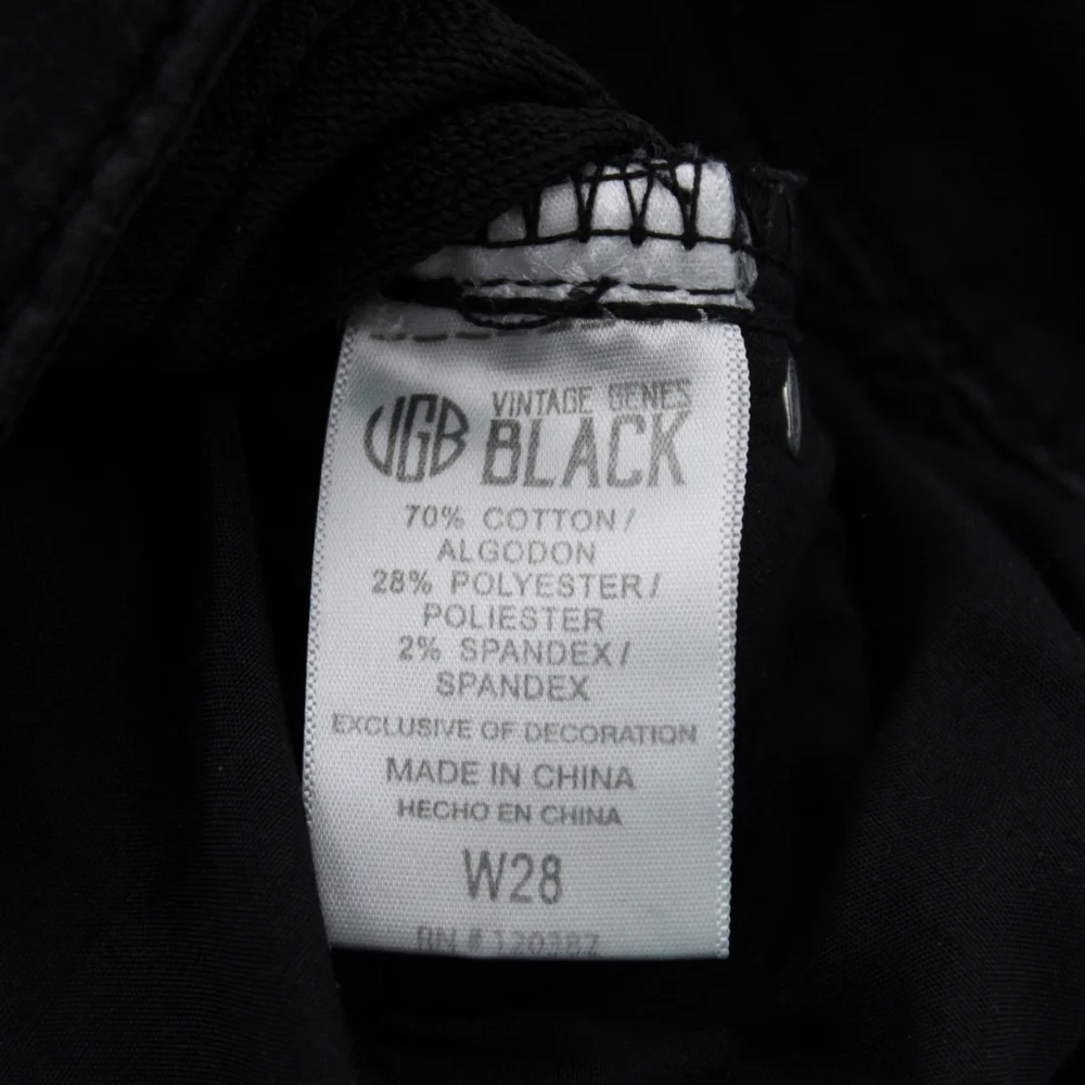 Vintage Genes Black Slim Fit Denim Shorts W28